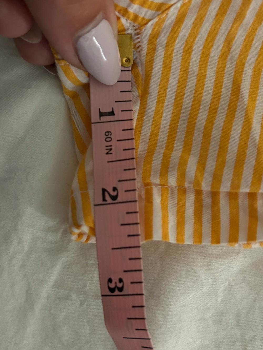 parke Yellow Striped Women’s Button-Front Shorts - Picture 6 of 6